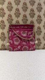 Berry Pink Chikankari Potli Bag for Women - Image 2