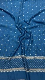 Royal Blue Chanderi Mul Chikankari Anarkali & Dupatta Set - Image 2