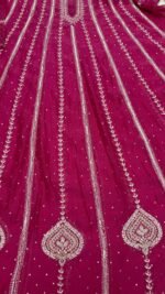 Hot Pink Chanderi Mul Chikankari Anarkali & Dupatta Set - Image 5