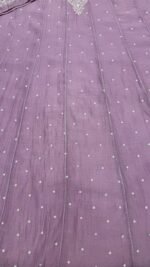 Lavender Chanderi Mul Chikankari Anarkali & Dupatta Set - Image 6