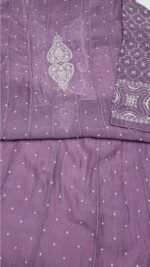 Lavender Chanderi Mul Chikankari Anarkali & Dupatta Set - Image 9