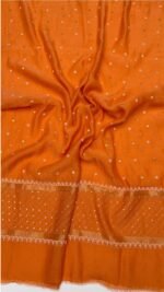 Orange Chanderi Mul Chikankari Anarkali & Dupatta Set - Image 2