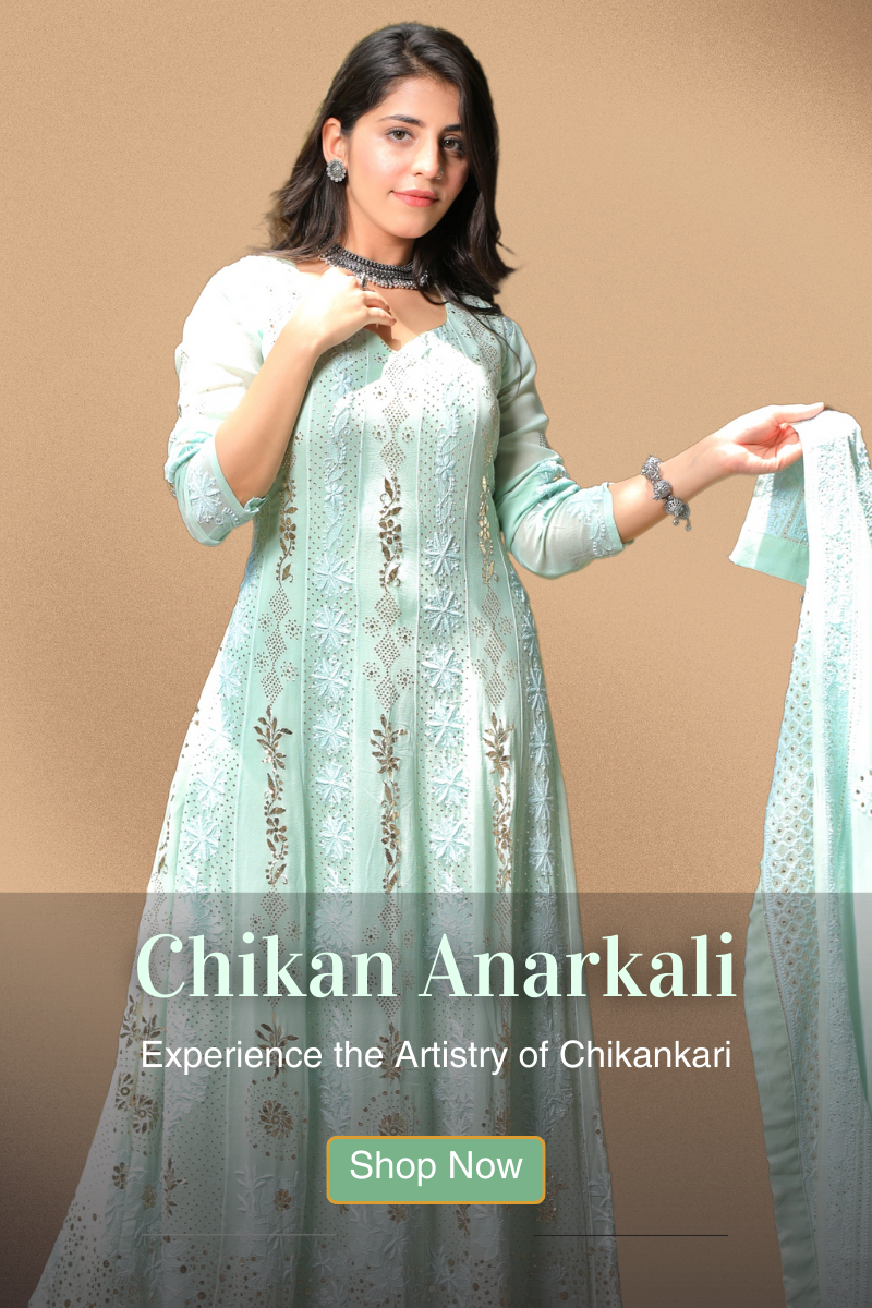 Chikan Anarkali srajann